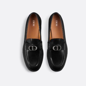 CD METAL LOGO LEATHER MOCCASIN