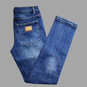 METAL LEATHER LOGO DENIM