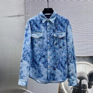 MONOGRAM FLORAL DENIM SHIRT