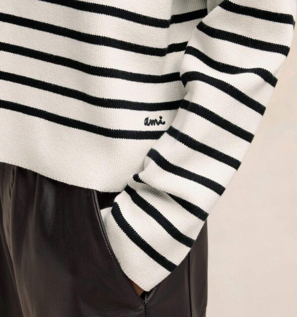 STRIPED COLLAR PULLOVER - Image 3