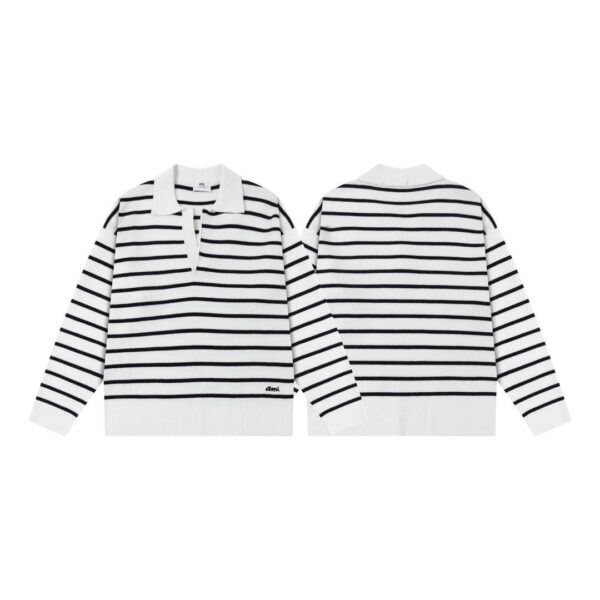 STRIPED COLLAR PULLOVER - Image 6