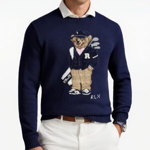 BEAR EMBROIDERED PULLOVER
