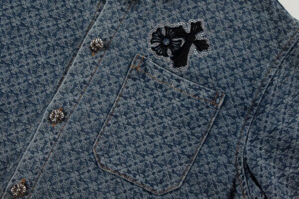 OVERSIZED DENIM CROSS SHIRT - Image 8