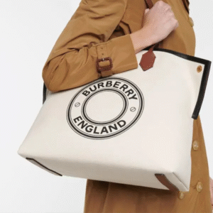 SOCIETY LEATHER TRIMMED CANVAS TOTE BAG
