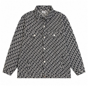 MONOGRAM DENIM BUTTON UP JACKET