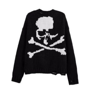 BACK SKULL PRINT PULLOVER