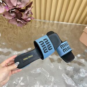 DENIM BLACK LOGO SLIPPER