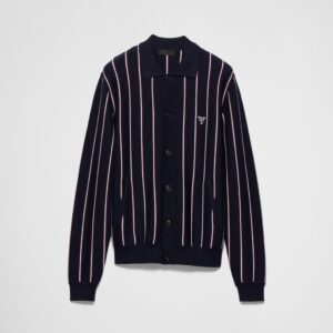 STRIPED BUTTON KNIT