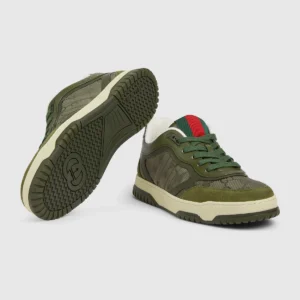 GREEN LEATHER TRIM SNEAKER