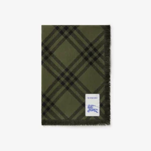 WIDE CHECK WOOL SCARF