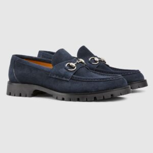 BLUE SUEDE HORSEBIT LOAFER