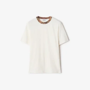 CHECK TRIM COTTON TEE
