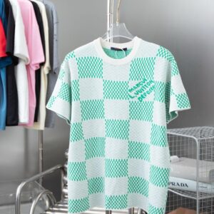 CHECK PRINT KNIT T SHIRT