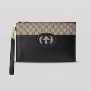 GG BEIGE BLACK POUCH