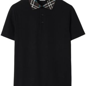 BLACK CHECK COTTON POLO