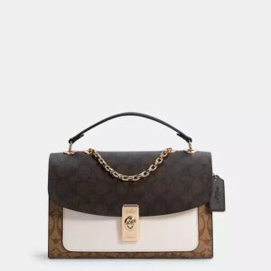 DUAL TONE STRUCTURED HANDBAG