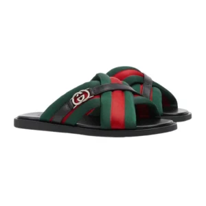 CROSS STRIPE FLAT SLIDE