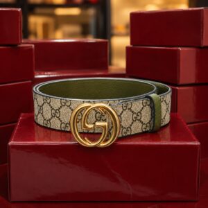 ROYAL OLIVE MONOGRAM BELT